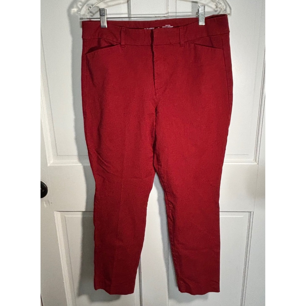 Old Navy Pixie Skinny Pants Red High Rise Secret Smooth Pockets Size 12 Ankle